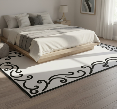 Bedroom carpet in solid tribal design with borders - TenStickers