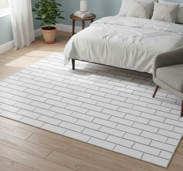 Bedroom carpet in thick white brick design - TenStickers
