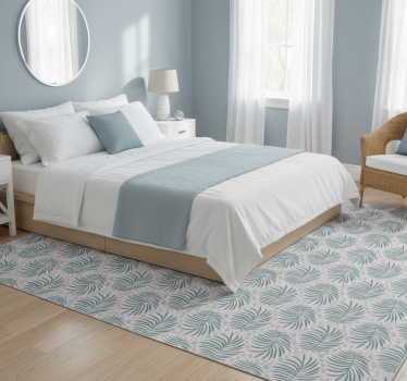 Bedroom carpet in tropical blue hamptons pattern - TenStickers
