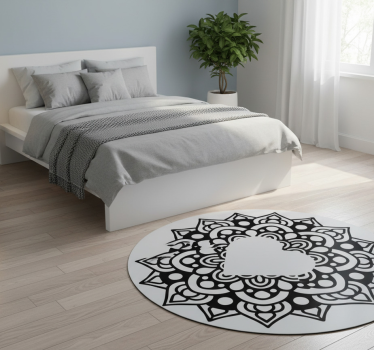 Bedroom carpet mandala in heart-shaped frame - TenStickers