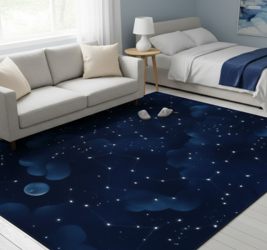 Bedroom carpet navy blue sky with stars design - TenStickers