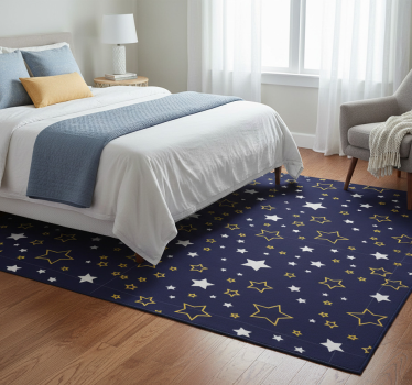 Bedroom carpet night sky with white and yellow stars - TenStickers