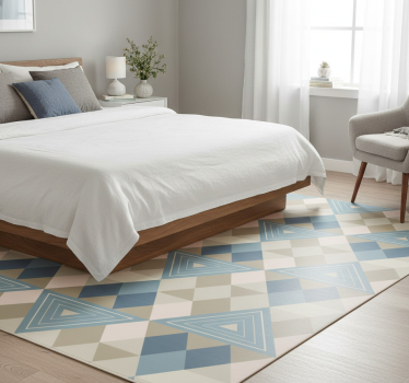 Bedroom carpet nordic style geometric blue design - TenStickers