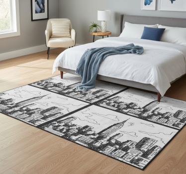 Bedroom carpet nyc sketch collage - TenStickers