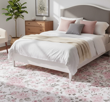 Bedroom carpet old retro large floral design - TenStickers