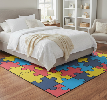 Rainbow jigsaw bedroom carpet - TenStickers