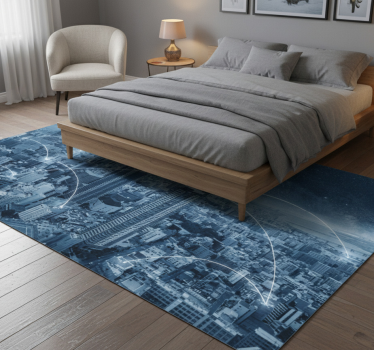 Bedroom carpet skyscraper landscape wall sticker - TenStickers