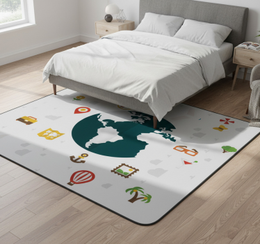 Bedroom carpet journey through the world - TenStickers
