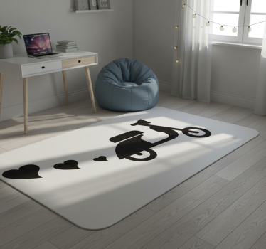 Bedroom carpet with motorbikes and hearts - TenStickers