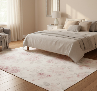 Bedroom carpet vintage pink floral pattern - TenStickers