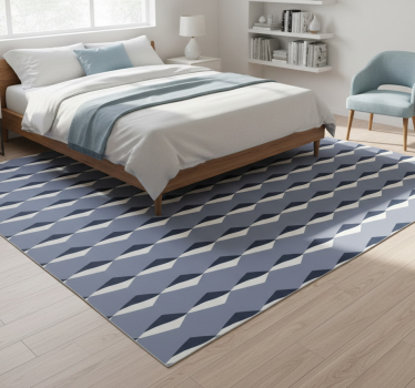 Bedroom carpet with 3d diamond pattern - TenStickers