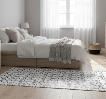 Bedroom carpet with black heart illustrations - TenStickers