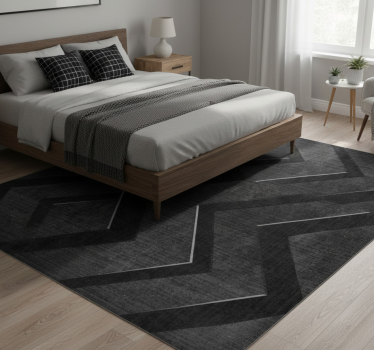Bedroom carpet with black steel stripes - TenStickers