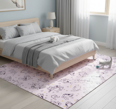 Bedroom carpet with cat music band design - TenStickers