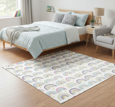 Bedroom carpet with colorful abstract rainbow pattern - TenStickers