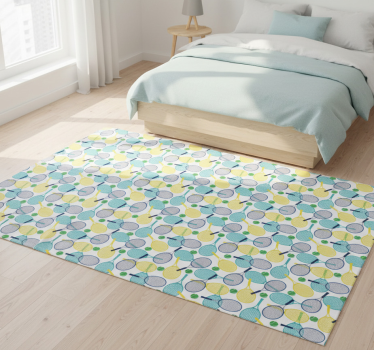 Bedroom carpet with colorful racquet patterns - TenStickers