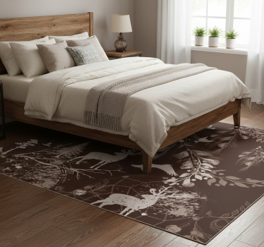 Bedroom carpet with decorative deer design - TenStickers