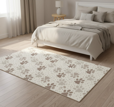 Bedroom carpet with dog’s paw print design - TenStickers