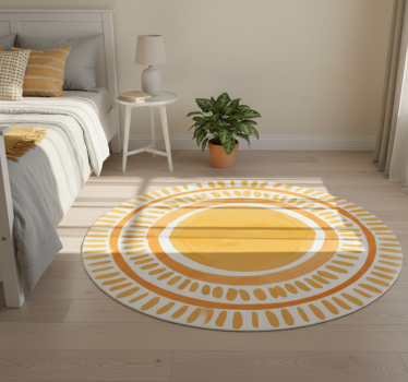 Bedroom carpet with drawn yellow sun design - TenStickers