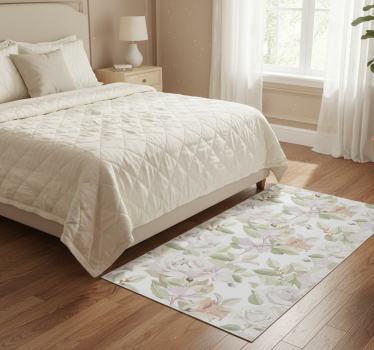 Bedroom carpet with elegant floral design - TenStickers