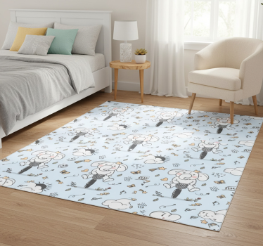 Bedroom carpet with elephant riding bicycle design - TenStickers