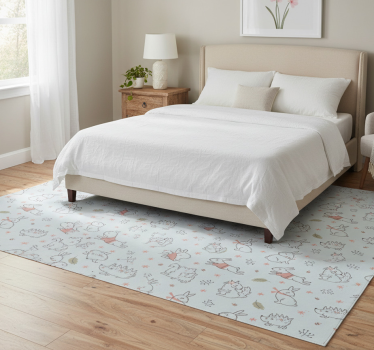 Bedroom carpet with flowers, squirrels, and rabbits - TenStickers