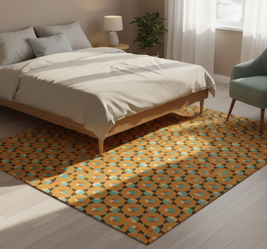 Bedroom carpet with geometric tranquil shapes - TenStickers