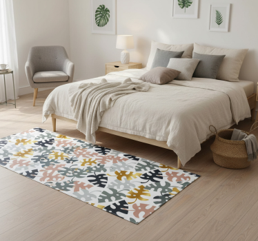 Bedroom carpet with golden and multicolor leaves - TenStickers