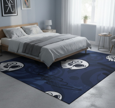 Bedroom carpet with graffiti skull designs - TenStickers