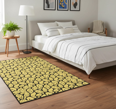 Bedroom carpet with graffiti smiley faces - TenStickers