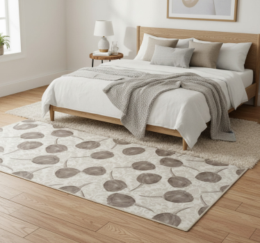 Bedroom carpet with gray tulips and acanthus scrolls - TenStickers