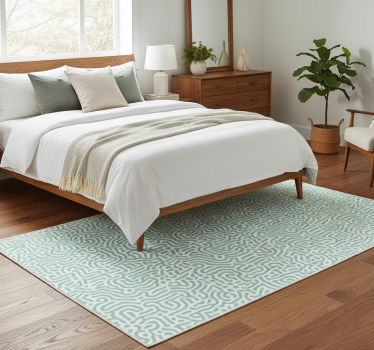 Bedroom carpet with green and white nature design - TenStickers