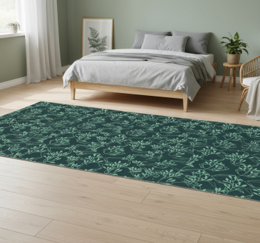 Bedroom carpet with green vintage plants design - TenStickers