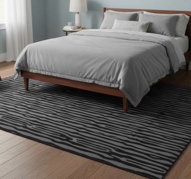 Bedroom carpet with grey and black wavy stripes - TenStickers