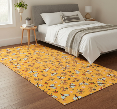 Bedroom carpet with hand-drawn butterflies design - TenStickers