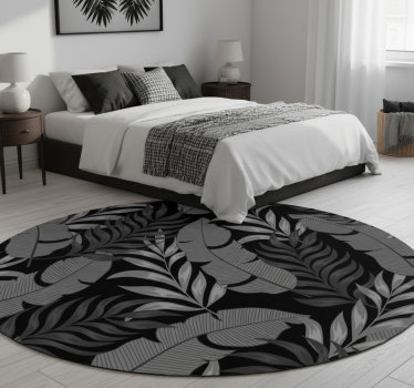 Bedroom carpet dark jungle leaves design - TenStickers