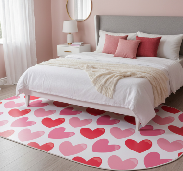 Bedroom carpet with large heart shapes - TenStickers