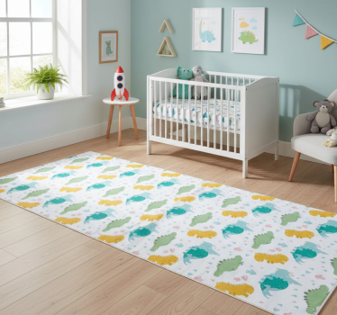 Bedroom carpet with lovely dinosaur pattern - TenStickers