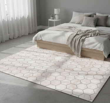Bedroom carpet with marble hexagon design - TenStickers
