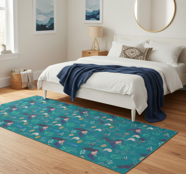 Bedroom carpet with mermaids and swordfish design - TenStickers