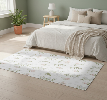 Bedroom carpet with minimalistic wildflower design - TenStickers