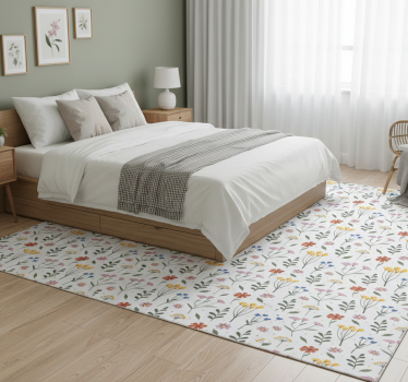 Bedroom carpet with multicolor flower garden pattern - TenStickers