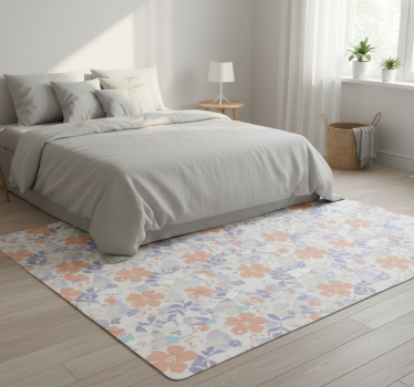 Bedroom carpet with original nordic flowers design - TenStickers