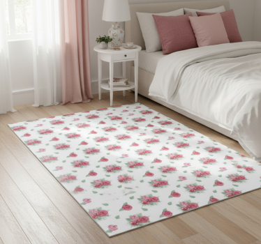 Bedroom carpet with pink and red roses pattern - TenStickers