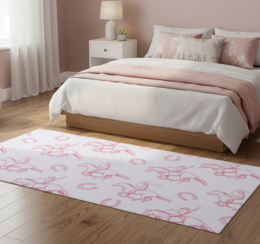 Bedroom carpet with pink cowboy horse pattern - TenStickers
