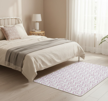 Bedroom carpet with pink heart illustrations - TenStickers