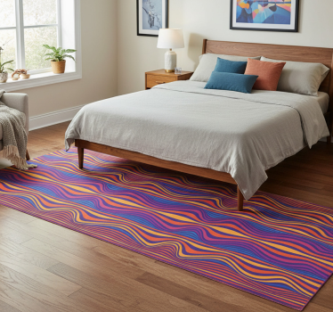 Bedroom carpet with psychedelic wavy patterns - TenStickers