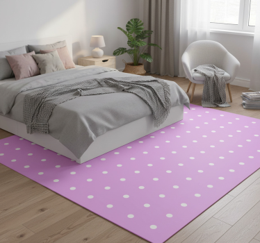 Bedroom carpet with regular dots on pink background - TenStickers