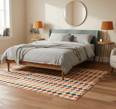 Bedroom carpet with retro 80s multicolored diamonds - TenStickers