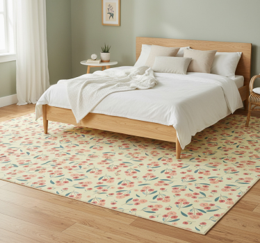 Bedroom carpet with roses pattern - TenStickers
